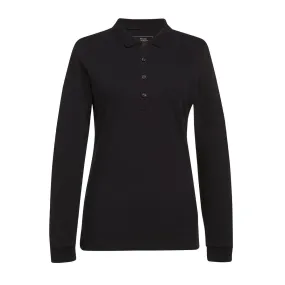 BA009-XXL Brook Taverner Anna Womens Long Sleeve Polo Shirt Black Size XXL