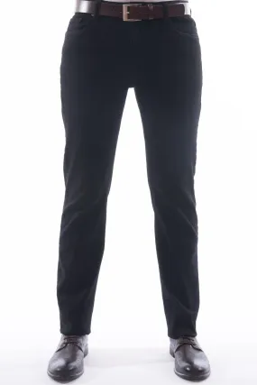 Black Taper Fit Stretch Jeans