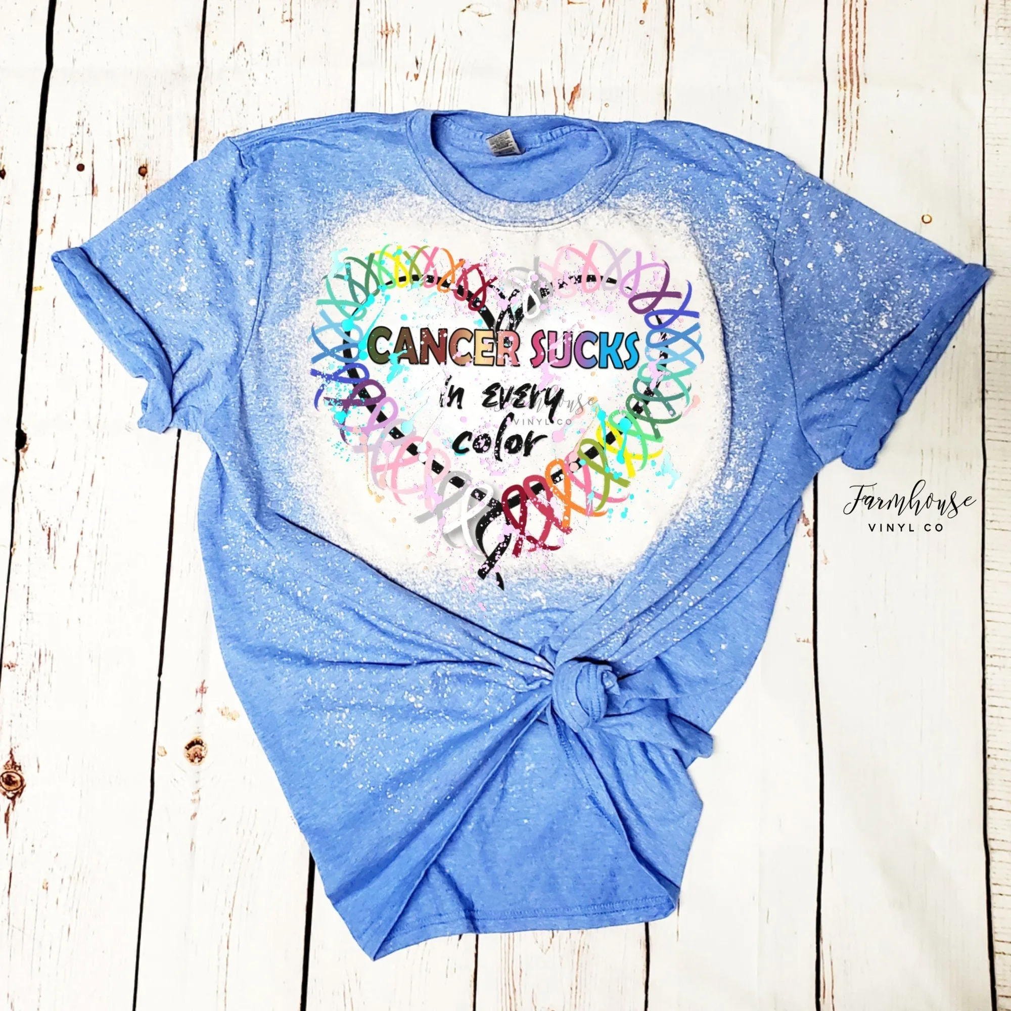 Cancer Sucks in Every Color Cancer Ribbon Shirt