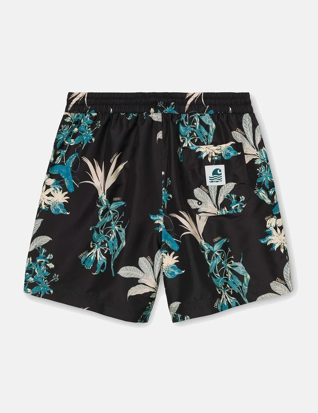 Carhartt-WIP Drift Swim Shorts - Hawaiian Floral Print/Black