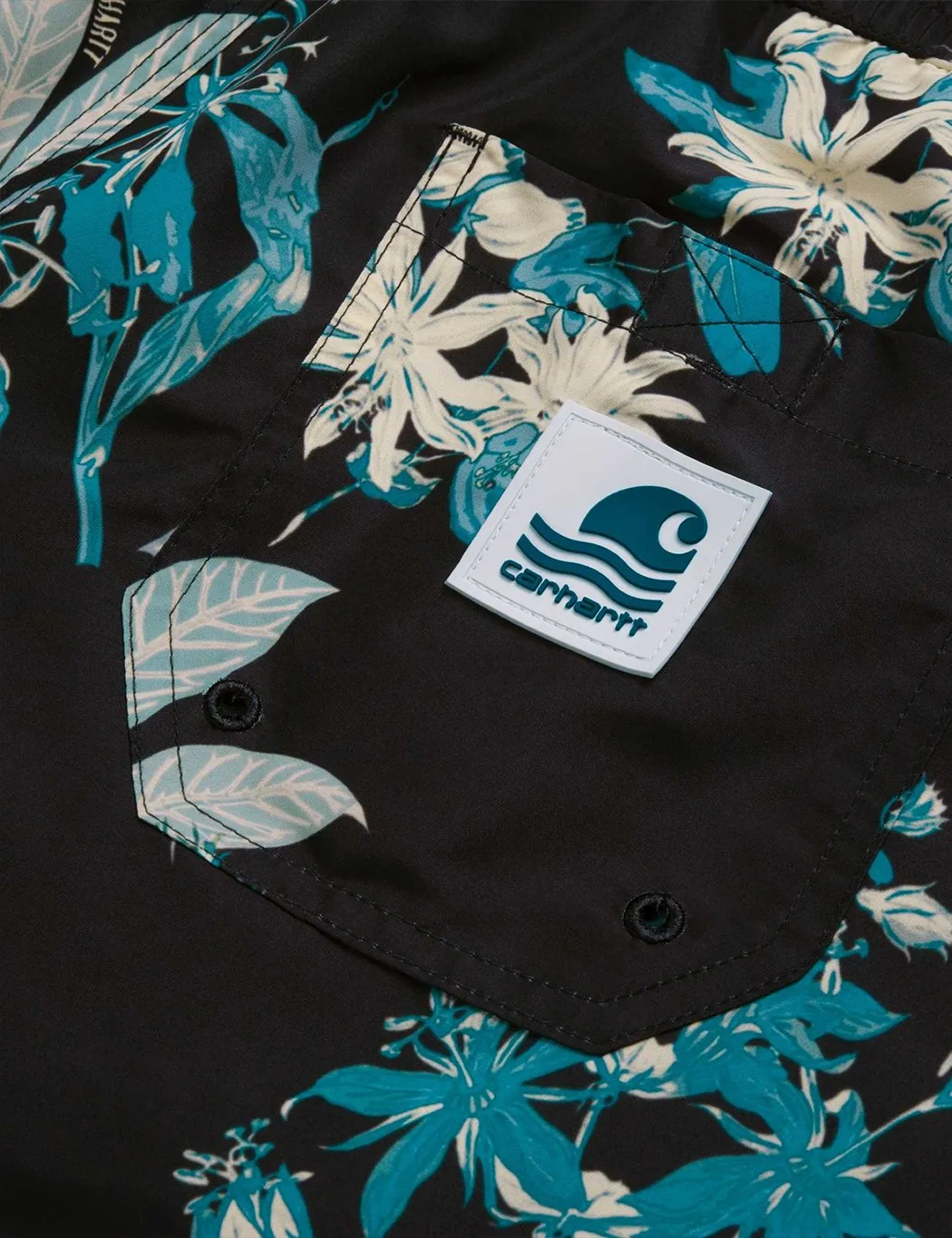 Carhartt-WIP Drift Swim Shorts - Hawaiian Floral Print/Black