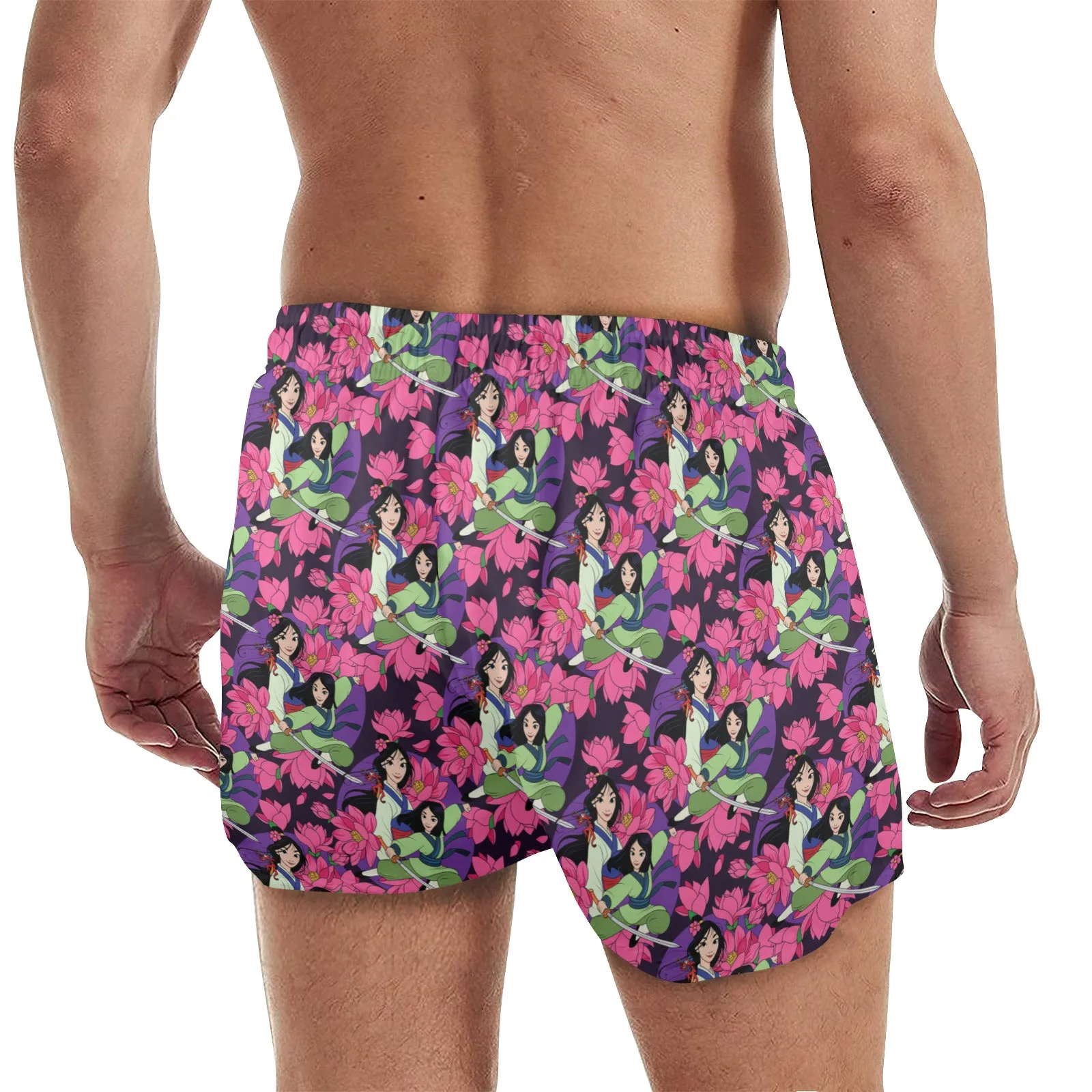 Disney Mulan Blooming Flowers Men's Quick Dry Athletic Shorts