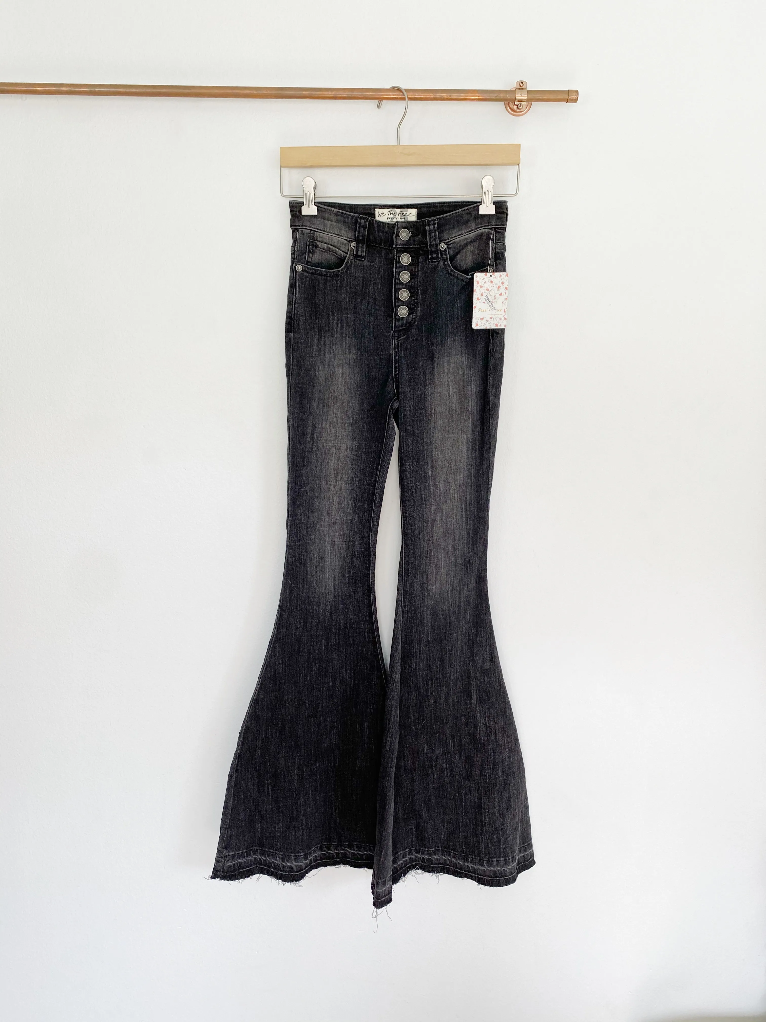 Free People Irreplaceable Flare Jeans Galaxy Black NWT 25