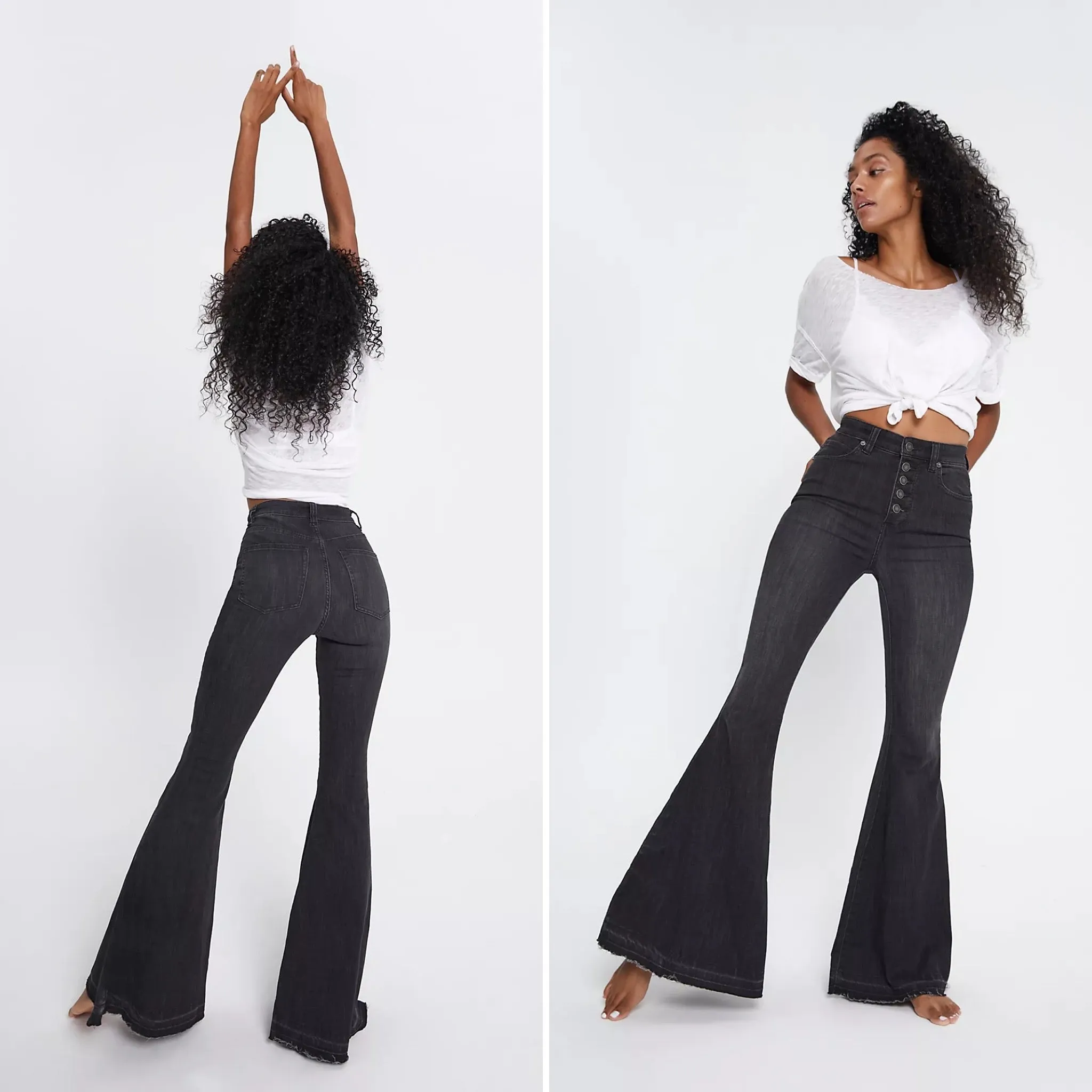 Free People Irreplaceable Flare Jeans Galaxy Black NWT 25