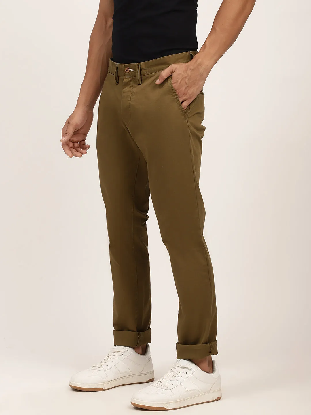 Gant Men Green Slim Fit Chinos Trousers