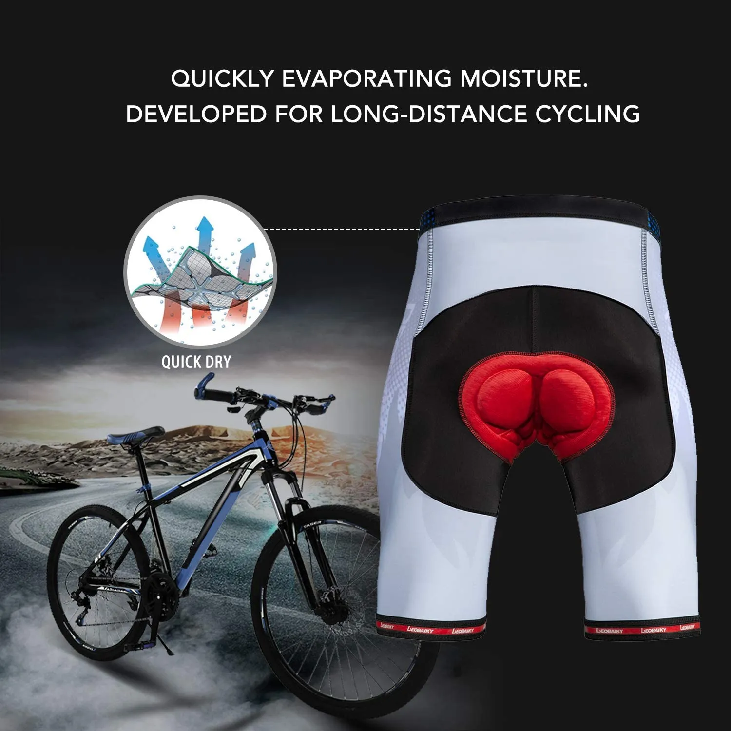 Hiauspor Biking Shorts for Men 4D Padded Big Pockets Bike Cycling Shorts Quick-Dry