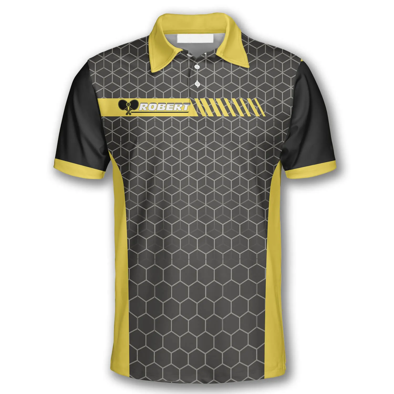 Honeycomb Pattern Custom Pickleball Shirts for Men