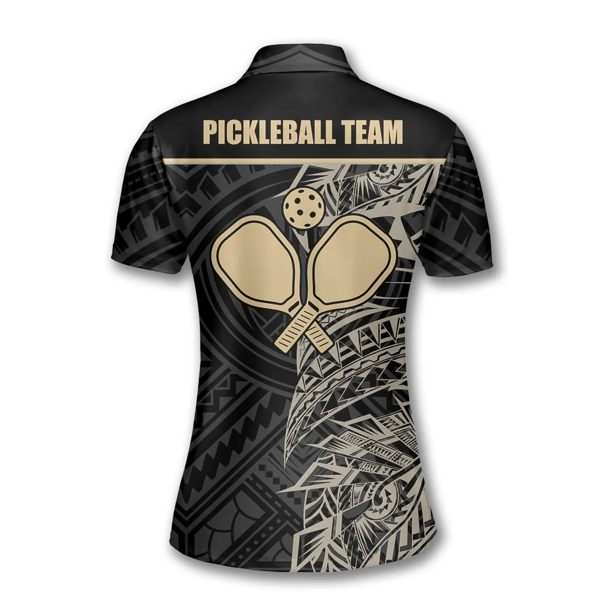 Khaki Tribal Pickleball Polo Shirts For Women, Idea Gift for Pickleball Lovers