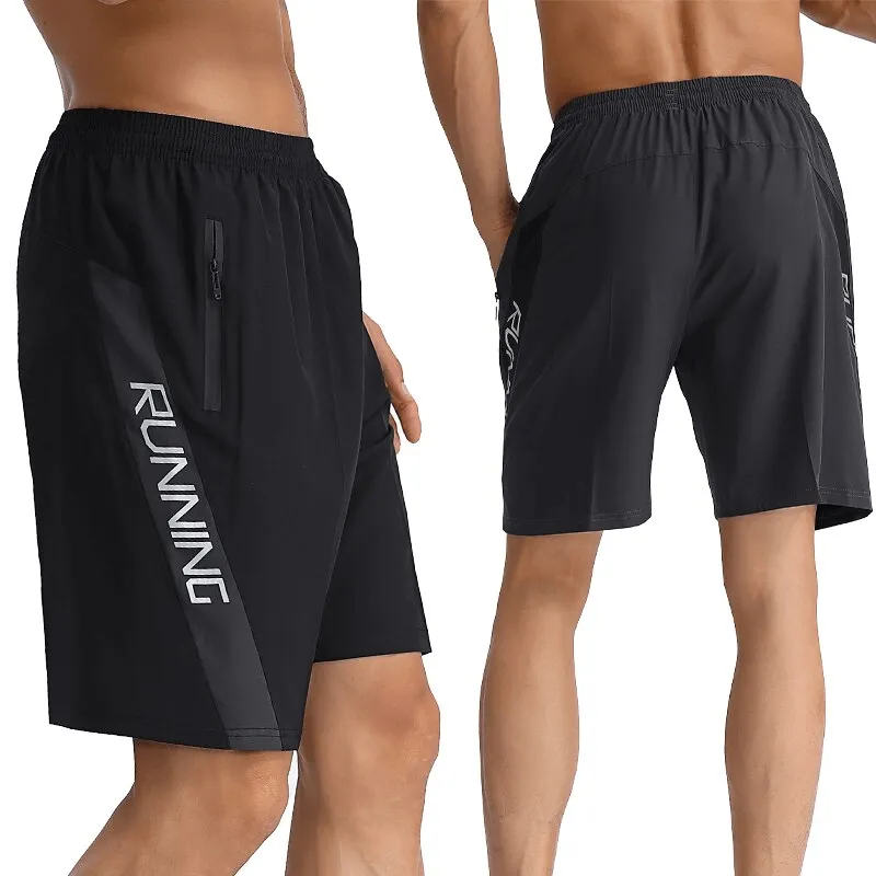 Loose Sports Quick Dry Men's Shorts with Zippered Pockets - SF1463