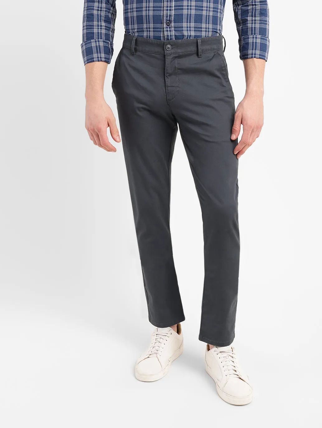 Men's Charcoal Grey Slim Fit Chinos