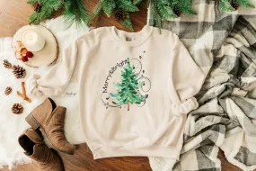 Merry & Bright Christmas Tree Sweatshirt