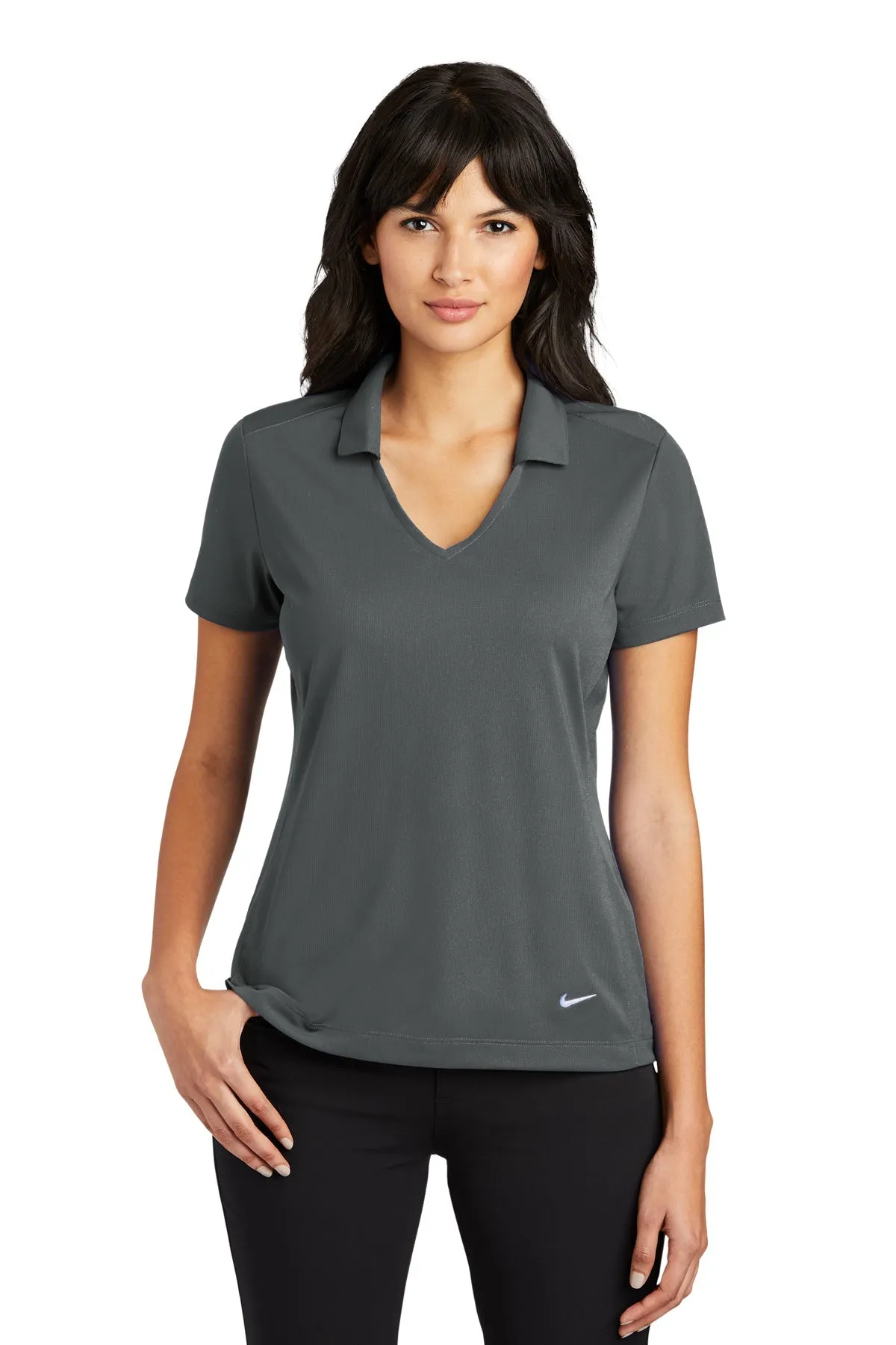 Nike Ladies Dri-FIT Vertical Mesh Customized Polos, Anthracite