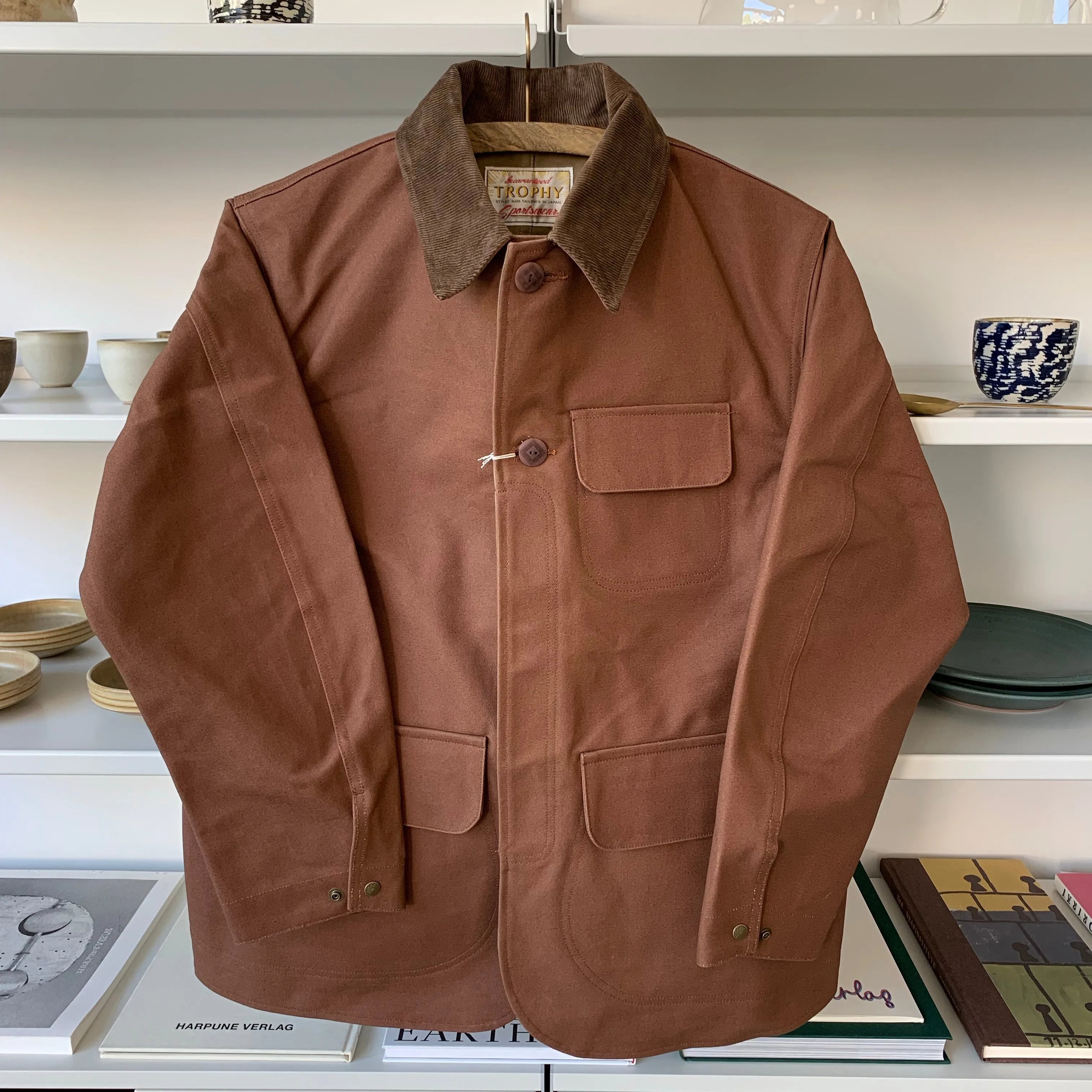 Oiled-Duck Hunting Jacket in Brown