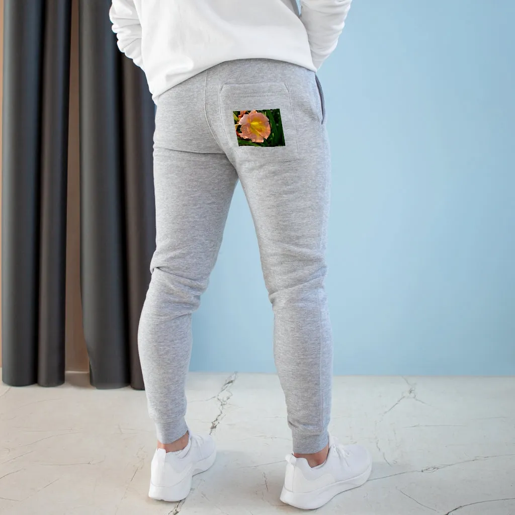 Peach and Yellow Flower Premium Fleece Joggers