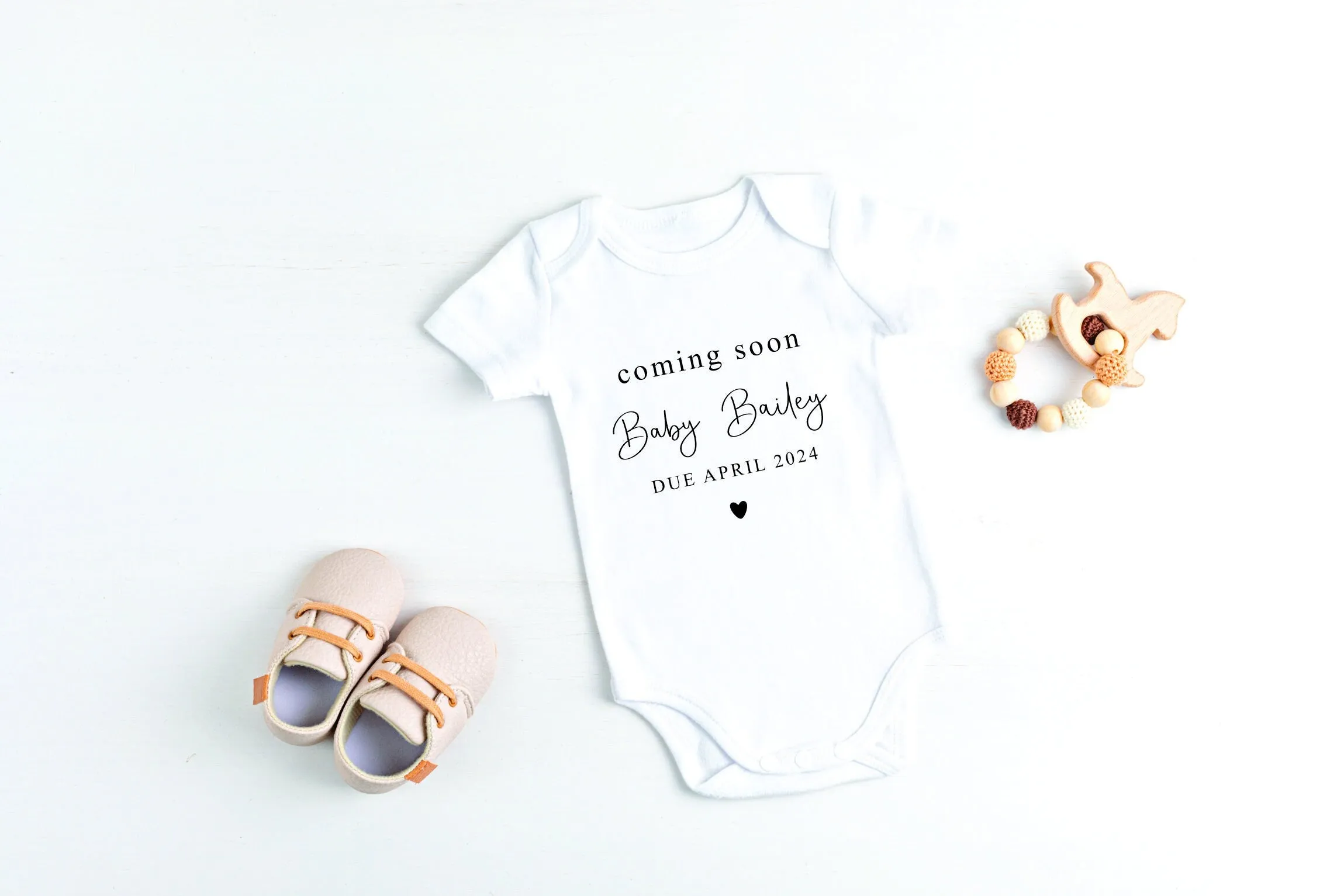 Personalised Coming Soon Announcement Baby Vest or Rompersuit