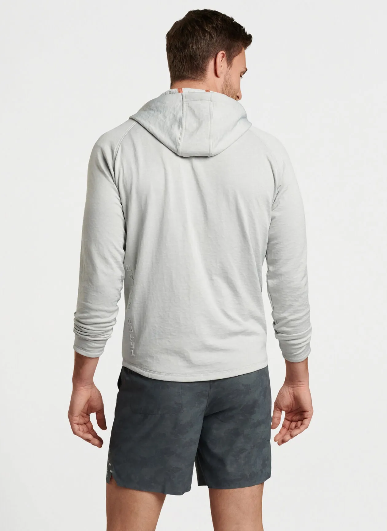 Peter Millar Eclipse Performance Hoodie in British Grey