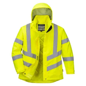 Portwest Women's Hi-Vis Waterproof Hooded Winter Safety Jacket