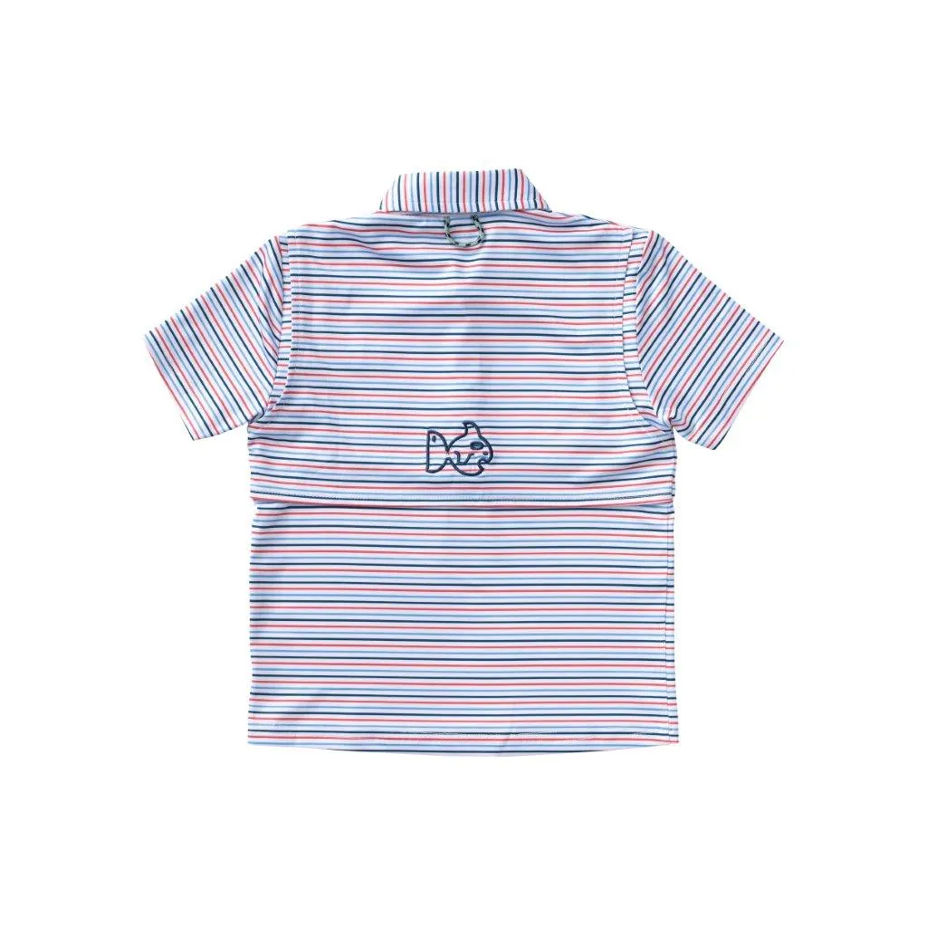 Prodoh Performance Polo in Americana Stripe