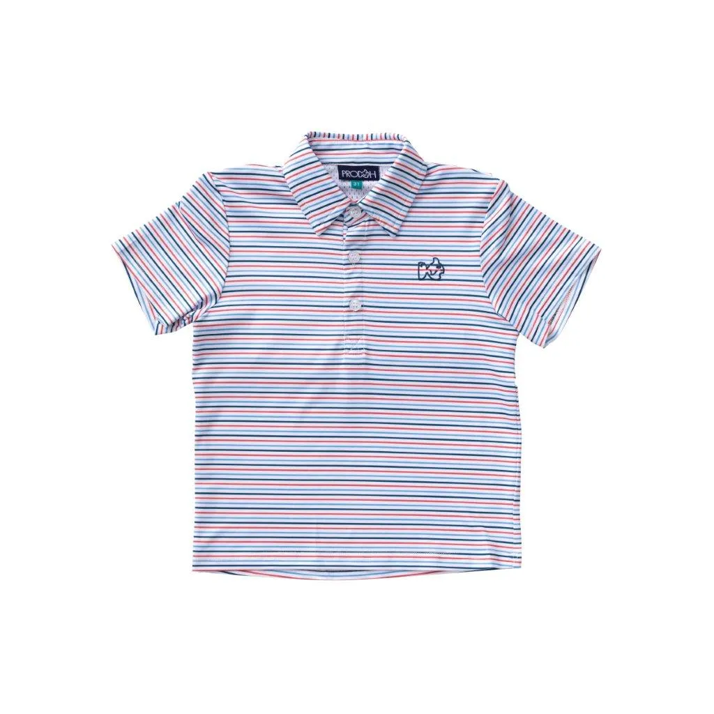 Prodoh Performance Polo in Americana Stripe