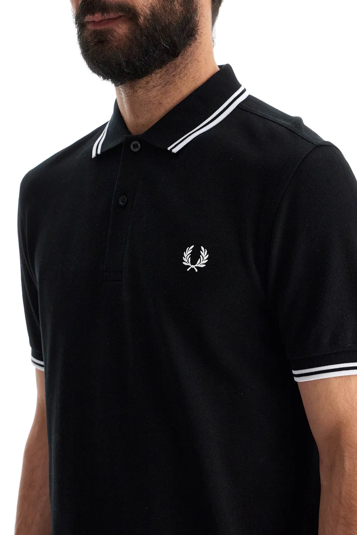 "comme des garçons x fred perry FN T502 W24 BLACK