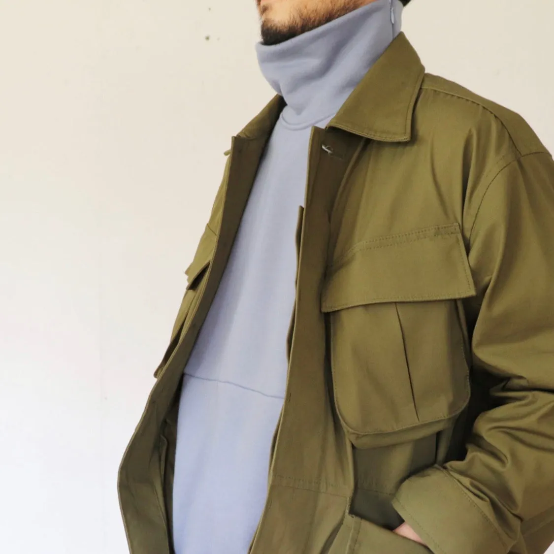 "Over Jacket" in Olive High Density Cotton Drill