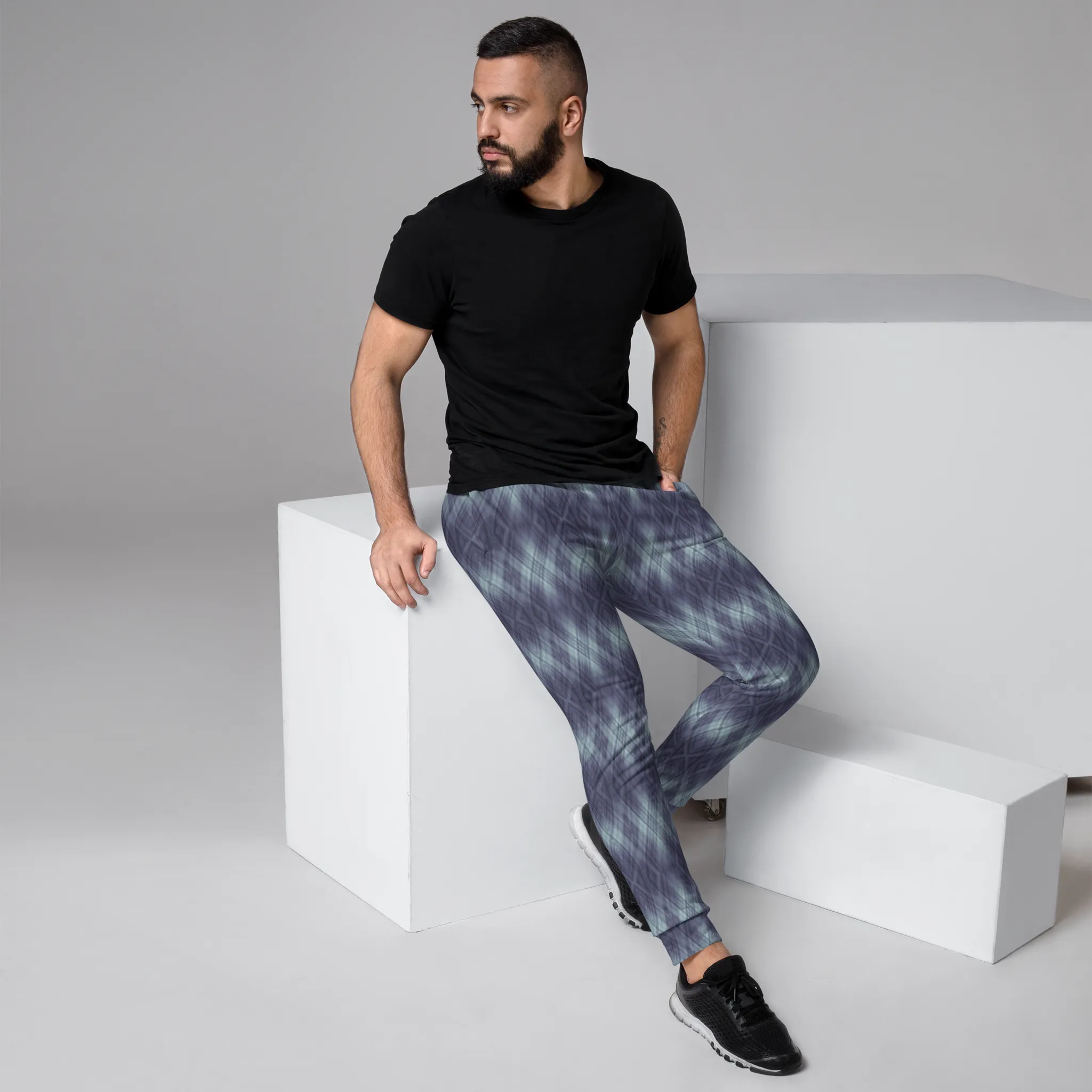 Recursia Argyle Rewired II Men's Joggers In Blue