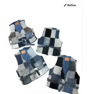 rework unique style vest made from jeans material 50 pcs