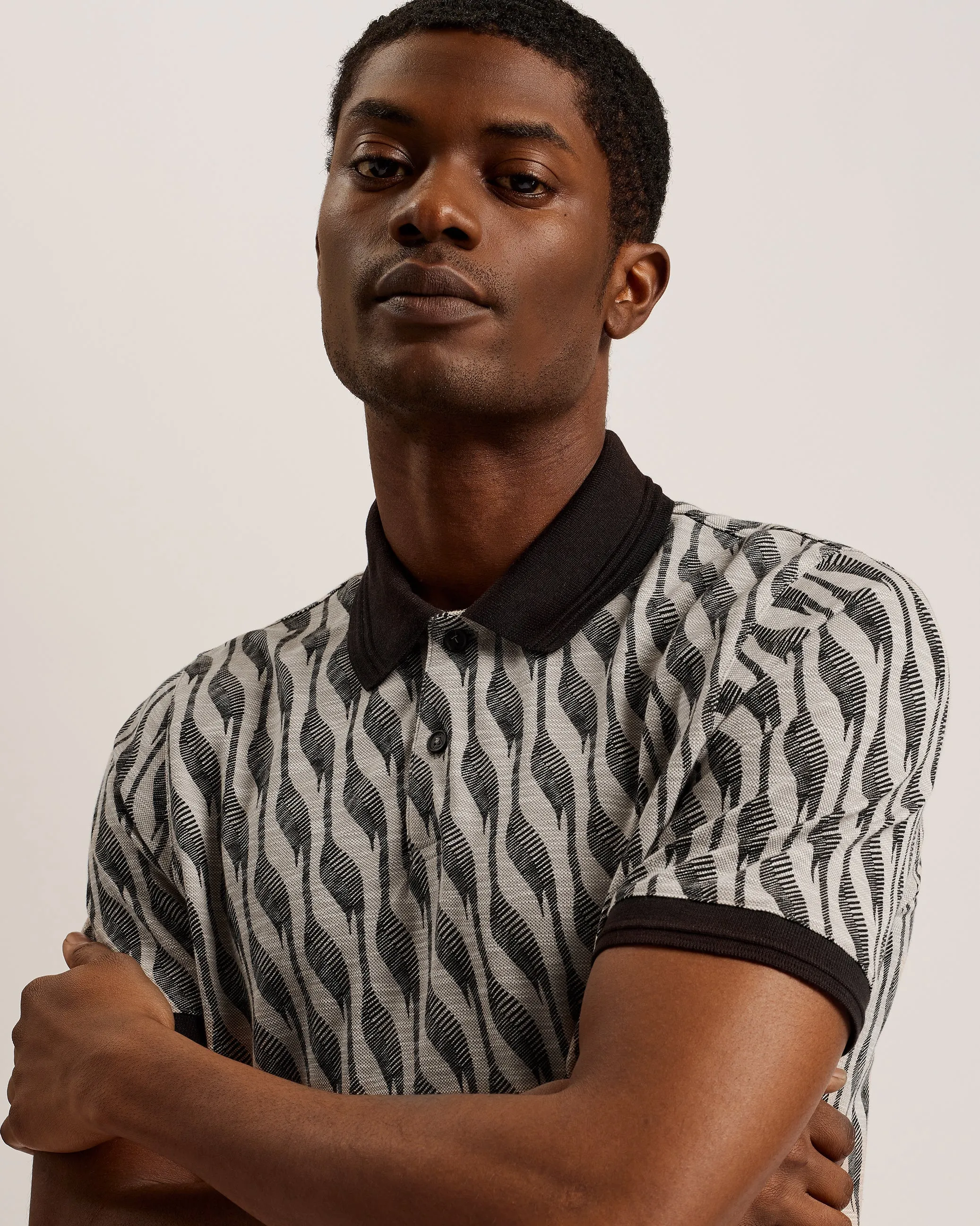 Saulz Ss Regular Jacquard Polo Brown