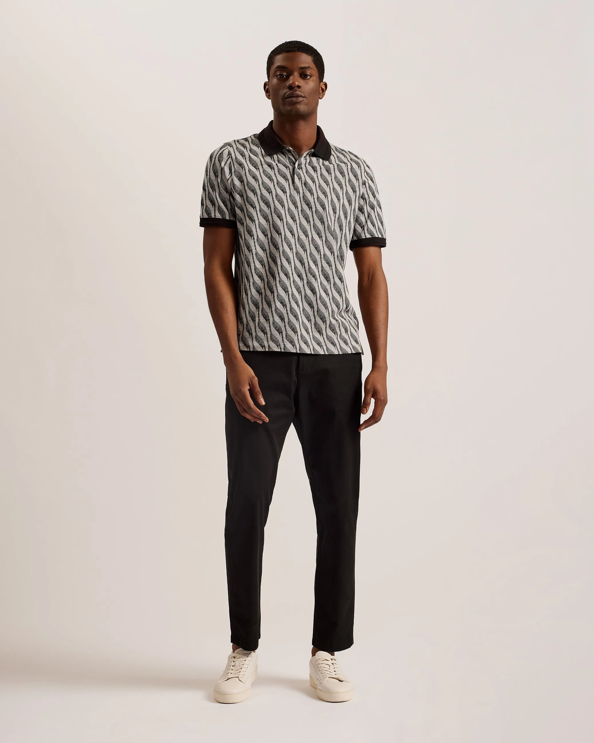 Saulz Ss Regular Jacquard Polo Brown