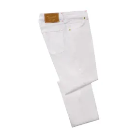 Slim-Fit Stretch-Cotton Jeans in White