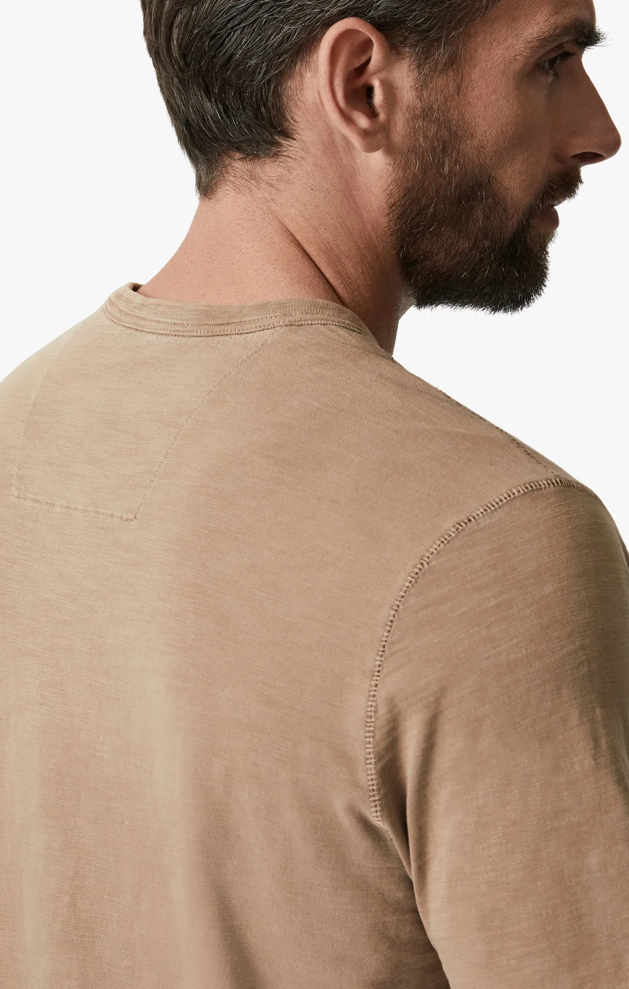 Slub Crew Neck T-Shirt In Walnut