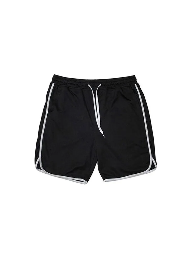 Solid Colour Gym Shorts Men'S Sports Midriff Mesh Quick Dry Breathable Basketball Shorts